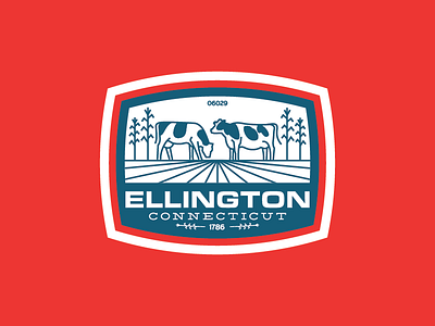 Ellington Badge 3 badge badge design badge logo connecticut cow design farm logo graphic design illustration logo logo design vector