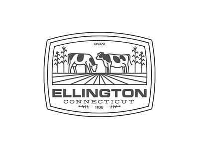 Ellington Badge 3 badge badge design badge logo connecticut cow design farm logo graphic design illustration logo logo design vector