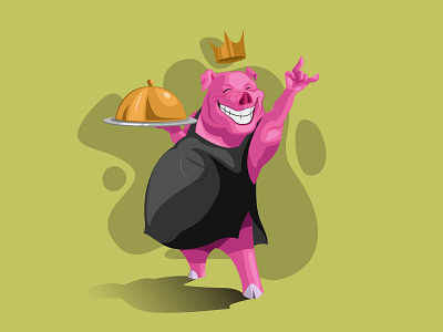 Pig New 2 01 branding businessmen character characterdesign corporate delicious design design art digital digital art food illustration illustrator pork restaraunt serving sketchbook swine vector