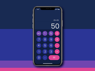 Daily UI Challenge Day #004 Calculator calculator ui daily challange dailyui dailyui004 iphone vibrant colors