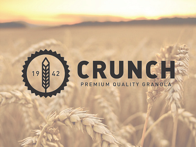 Crunch – Premium Granola Logo crunch flat design grain granola logo simplicity symmetrical