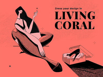 Living Coral Illustration character color colors design design process design studio designer digital art digital artist fashion graphic design illustration illustrator living coral poster trend woman