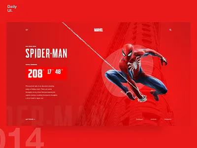 014 - Countdown Timer android challenge concept countdown timer dailyui dashboard desktop iphonex landing page minimal mobile profile redtheme responsive spider man timer ui uidesign web webdesign