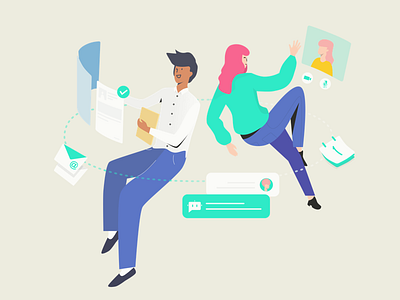 Hiring - Video Call animation career character hire illustration lottie web