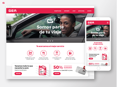 GEA - Gas Station - Web Design brand branding design diseño gráfico diseño web estación de servicios fuel gas station graphic design logo marca nafta service station uba user experience design user interface design visual identity web design