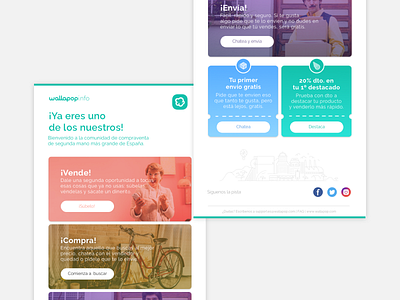 Wallapop welcome mail app branding graphic design mail mail design typography ui vector vouchers wallapop welcome welcome mail welcome shot