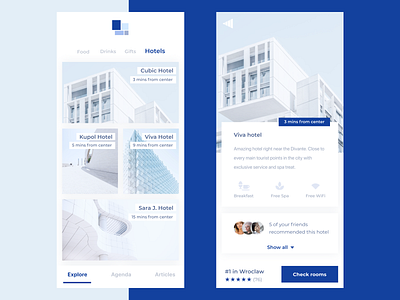 Hotel recommendation view app branding design divante guide hotels pwa reservation travel ui ux ux design