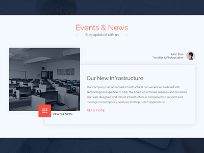 Events & News Section events news web design