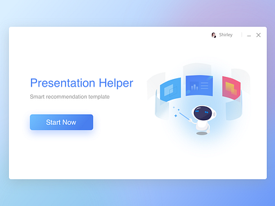 Presentation Helper computer design illustration login page present product robot template ui