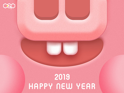 2019 Happynewyear animal cartoon graphical illustration new year 2019 pig