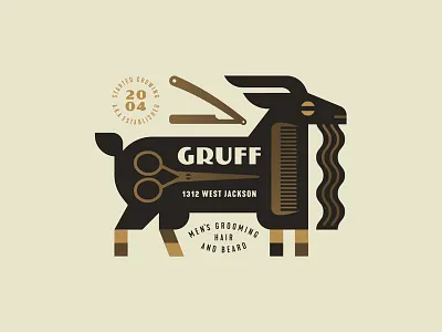 Gruff beard comb cut goat grooming grow hair men scissors