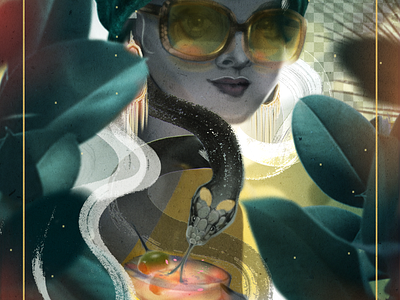 The Woman Who knew Snakish* accessories beverage botanical brush character character concept cocktails concept art digital environment fashion illustation ink painting jewellery mixed media neon pencil poetryoflight snake storyboarding