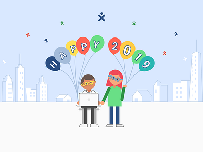 Happy New Year flat design illustration illustrator ui vector vector illustration