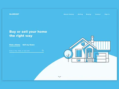 Real Estate Banner illustraion landing page real estate sketch web design