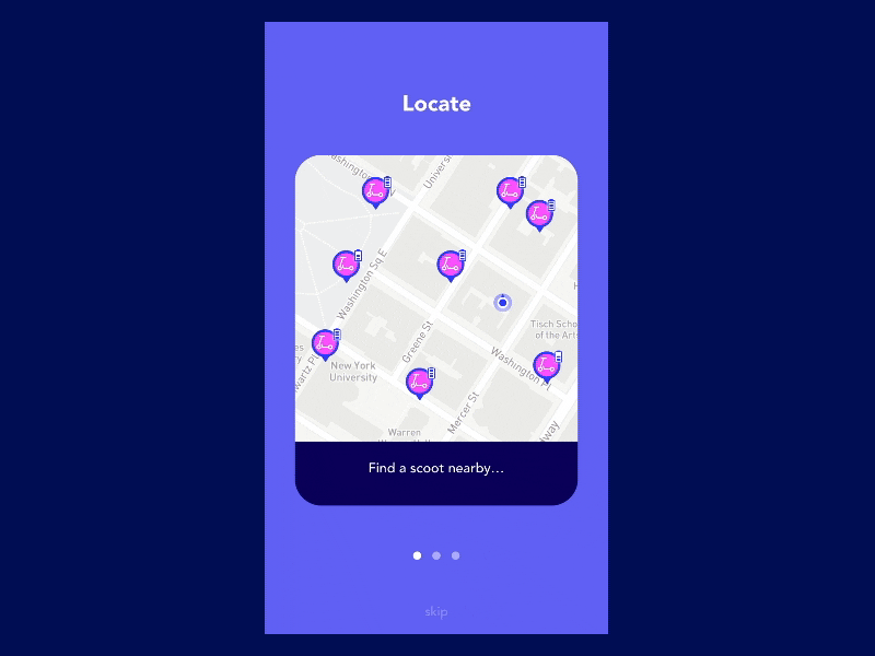 Scooter App - Onboarding Animation animation concept design flinto interaction mobile motion motion design onboarding prototype ui ux ux