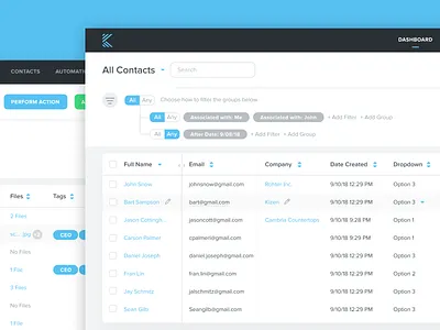 Kizen app - Filtering Rules app data data design filtering if and if this product product design r rules sorting table ui ux website