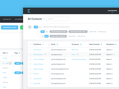 Kizen app - Filtering Rules app data data design filtering if and if this product product design r rules sorting table ui ux website