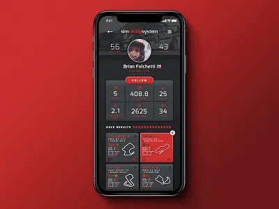 Daily UI :: 006 app daily ui 006 dailyui gradients icons ios profile racing sim racing user profile