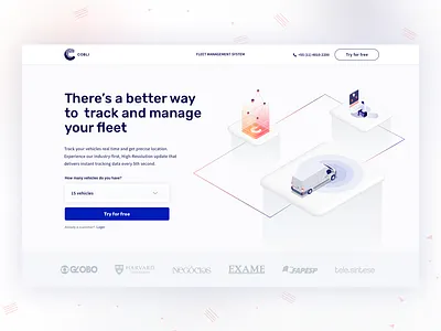Landing Page and Illustrations cars data fleet fleet management illustration landing landing page ui. vehicles web web 2.0