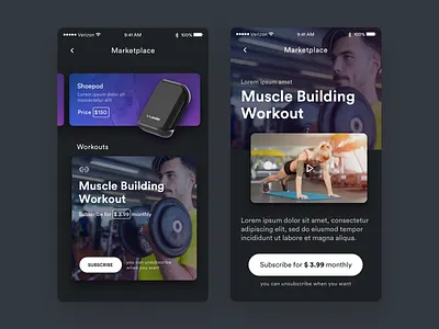 Biostrap Cards 2 app card design development fitness healthcare typography ui ux ux ui work workout