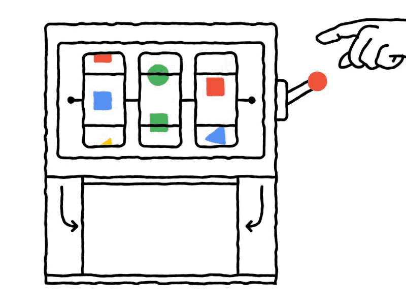 Your Data, Your Way animation charts cloud data game illustration slot machine