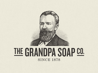 The Grandpa Soap Co. Logo brand identity design branding classic design etching health heritage hipster identity line art logo logotype rustic seal typography wellness