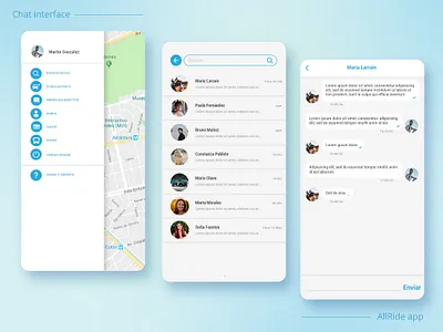 Chat interface - Carpool app app carpool carpooling chat chat interface clean creative design flat mobile app design mobile app development mobile app experience ui ui ux design ux