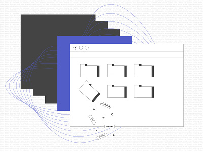 Technologic design folder design folder icon folders graphic design illustration retro technological vector illustration web tab