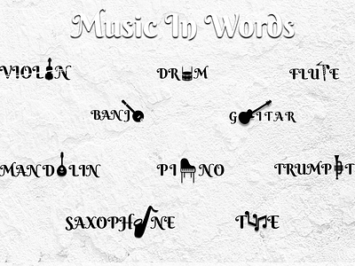 Music In Words creative logo design logo logo design