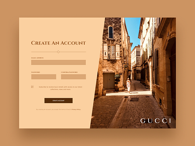 Daily Ui 001 design gucci sign up ui. web