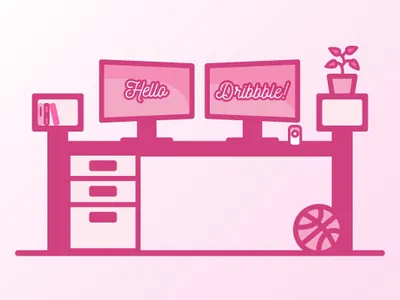 Hello Dribbble! design flat icon illustration vector