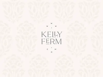 Kelly Ferm Pattern botanical branding floral flower identity ligature ligatures logo logotype olive branch pattern peony seamless pattern