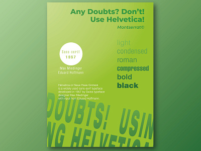 Font adobe illustrator cc art brand branding design flat fonts green helvetica helvetica neue illustration illustrator lettering minimal montserrat type typography vector