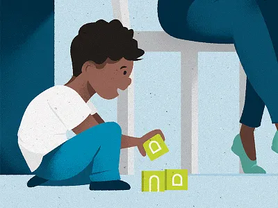 Building Blocks brand illustration branding building blocks character character design children illustration kid playing