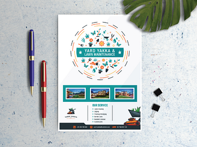 Yard takka pamphlet design awesome icon ilustration logo minimalis modern pamphlet print professional template