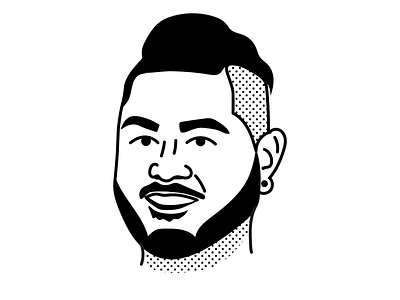 Headshot of a Dapper Gentlemen blackandwhite framesbyams illustration line drawing rethink