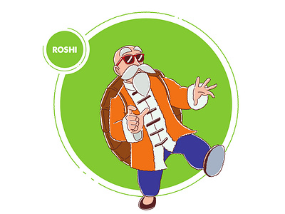 Roshi adobe illustrator akira toriyama dragon ball illustration mangastudio pop culture vector