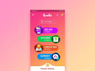 Fundle Menu colorful dashboard fundle icon intro menu ui ux