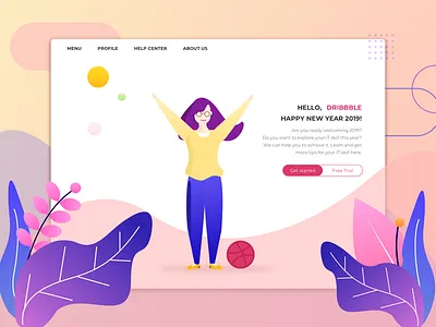 Get Started Page course design flatdesign homepage illustration learning ui ui designer web