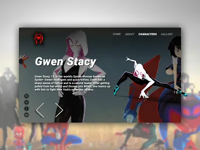 Gwen Stacy animation design spider man ui ux web