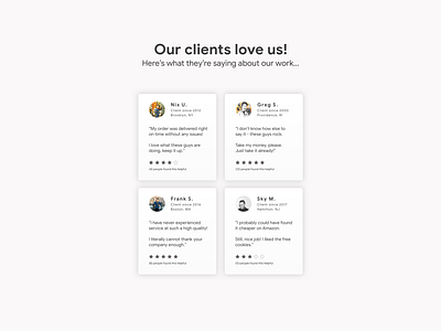 Testimonials • Day 039 app branding creative dailyinspiration dailyui design digitaldesign flat inspiration interface minimal mobile mobiledesign prototype ui userexperience ux uxui vector web
