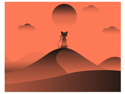 Cat Scenery design illustration