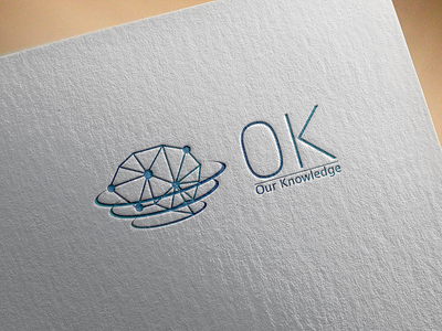 OK | Our Knowledge brain branding connection design elegant fresh design illustration knowledge logo modern network new age new start up our simple start up technology us vector world