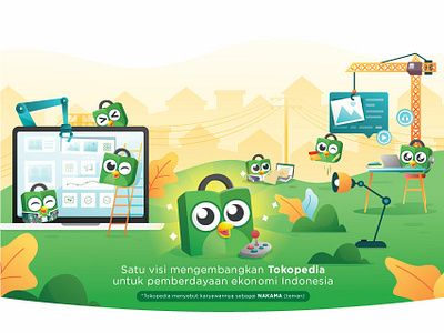 Tokopedia 2019 Calender branding design illustration vector