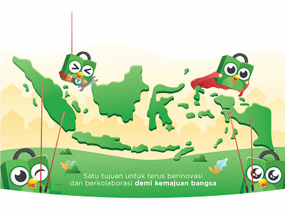 Tokopedia 2019 Calender branding design illustration vector