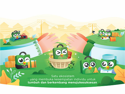 Tokopedia 2019 Calender branding design illustration vector