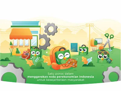 Tokopedia 2019 Calender branding design illustration vector