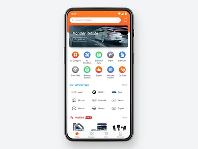 Auto Parts Platform app auto parts home shopping ui