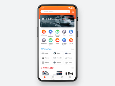 Auto Parts Platform app auto parts home shopping ui