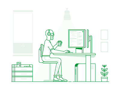 Illustrations for Nedbank_02 2d character coffee design flat illustration line office programmer space ui ux vector